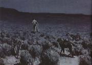 Frederic Remington Calling the Moose (mk43) oil